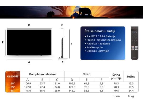 Philips 55''OLED769 4K TitanAmbilight s 3 strane; 2.1 HDMI; P5 AI perfect; panel 120 HZ - Image 10