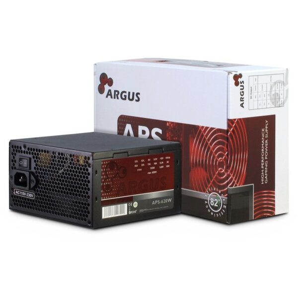 Inter-tech PSU Argus APS-620W12cm fan,  Mainboard 20+4Pin PCI-Express 6+2Pin, 4x IDE 4Pin (Molex) - Image 2