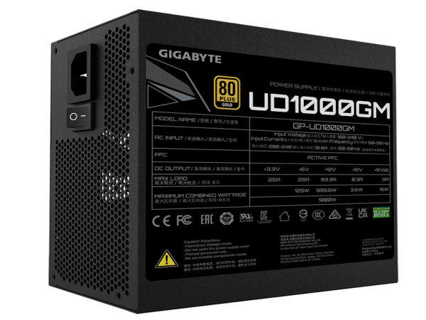 Gigabyte PSU 1000W GoldModular,8xSATA,6xPCIe 6+2 Pin,3x4Pin,1xFloppy - Image 2