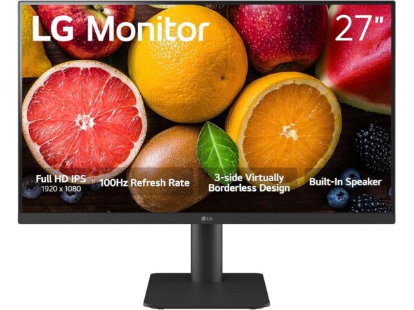 LG 27'' 27MS550-B FHD 100HzIPS, 5ms, 250cd, 2xHDMIVESA 75x75, Tilt, Height,